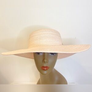 Jessica Simpson NWOT Wide-Brim Hat Pink/White